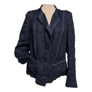 LUISA CERANO | Distressed Linen Blazer